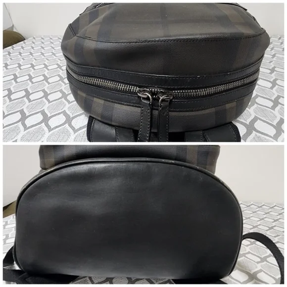 Authentic Burberry Smoked Check Backpack Black